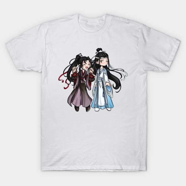 Chibi Fan Art - Grandmaster of Demonic Cultivation - Wei Waixun and Lan Wangji T-Shirt by smileycat55555